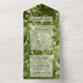 Green Annabelle Hydrangea Flowers Wedding All In One Uitnodiging (Binnen)