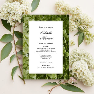 Green Annabelle Hydrangea Flowers Wedding Kaart