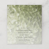 Green Annabelle Hydrangea Wedding Charity Favors Plaatskaartje (Buitenkant ongevouwen)