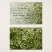 Green Annabelle Hydrangea Wedding Charity Favors Visitekaartjes (Voorkant /achterkant)