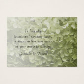 Green Annabelle Hydrangea Wedding Charity Favors Visitekaartjes (Voorkant)