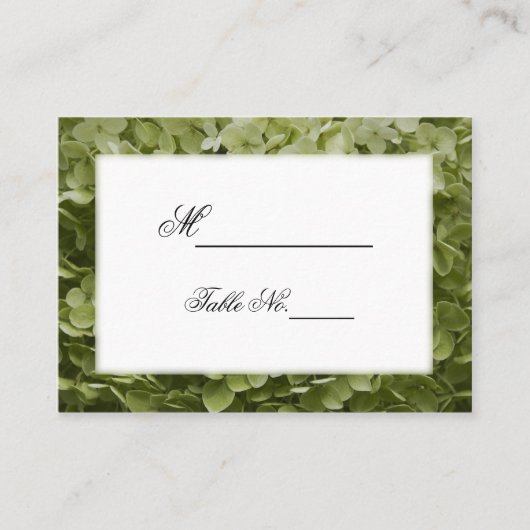Green Annabelle Hydrangea Wedding Place Kaarten Plaatskaartje (Voorkant)