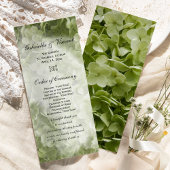 Green Annabelle Hydrangea Wedding Programme Programmakaart
