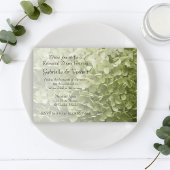 Green Annabelle Hydrangea Wedding Rehearsal Dinner Kaart