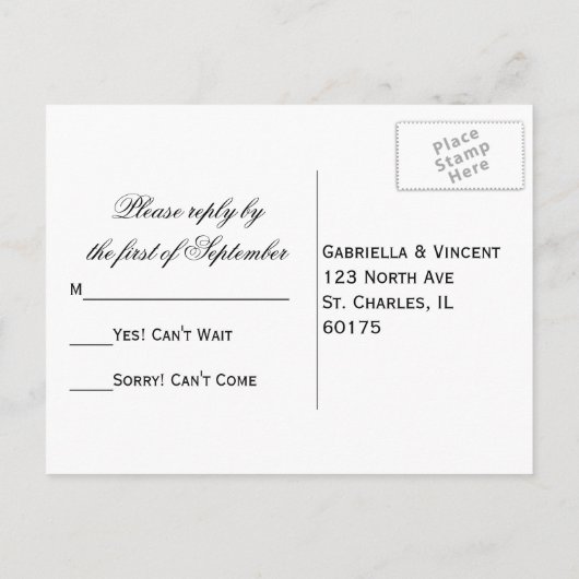 Green Annabelle Hydrangea Wedding RSVP Uitnodiging Briefkaart (Achterkant)