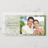 Green Annabelle Hydrangea Wedding Save the Date (Voorkant)
