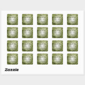 Green Annabelle Hydrangea Wedding Save the Date Vierkante Sticker (Vel)