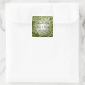 Green Annabelle Hydrangea Wedding Save the Date Vierkante Sticker (Tas)