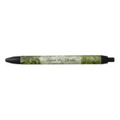 Green Annabelle Hydrangea Wedding Save the Date Zwarte Inkt Pen (Voorkant)