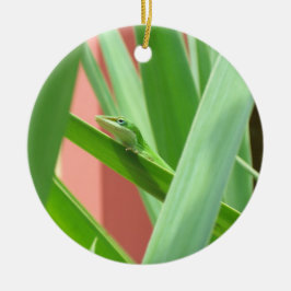 Green Anole Keramisch Ornament