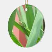 Green Anole Keramisch Ornament (Links)