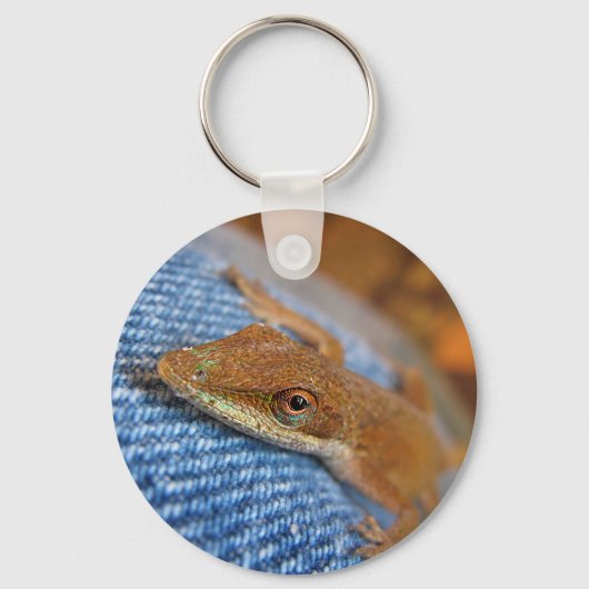 Green Anole Lizard Sleutelhanger (Voorkant)