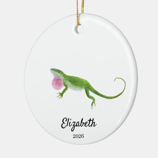 Green Anole Ornament,Custom Christmas Keepsake Keramisch Ornament (Links)