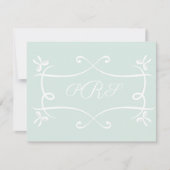 Green Antoinette Elegant Emblem Filigree Note Kaar Notitiekaartje (Voorkant)