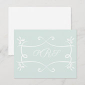 Green Antoinette Elegant Emblem Filigree Note Kaar Notitiekaartje (Voorkant / Achterkant)