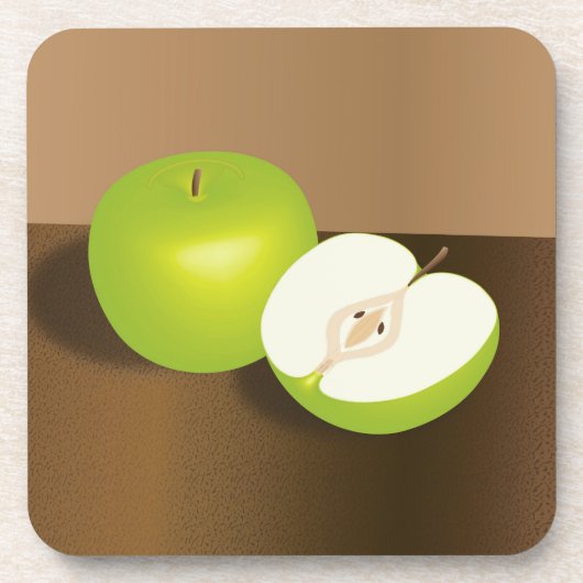 Green Apple-and-a-Half stilstaand leven Bier Onderzetter (Voorkant)
