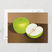 Green Apple-and-a-Half stilstaand leven Briefkaart (Voorkant / Achterkant)