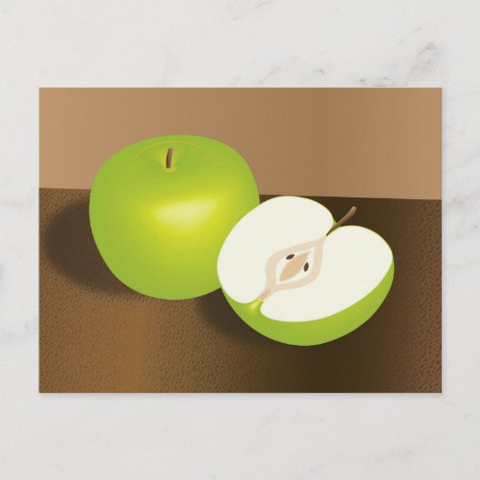 Green Apple-and-a-Half stilstaand leven Briefkaart (Voorkant)