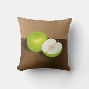 Green Apple-and-a-Half stilstaand leven Kussen