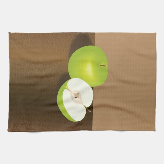 Green Apple-and-a-Half stilstaand leven Theedoek (Horizontaal)