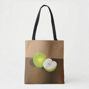 Green Apple-and-a-Half stilstaand leven Tote Bag