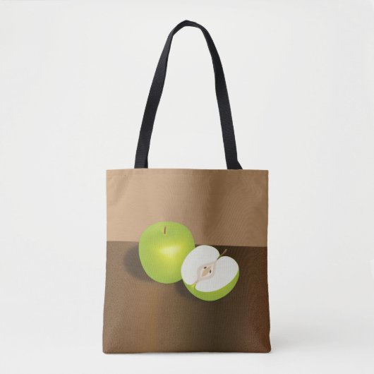 Green Apple-and-a-Half stilstaand leven Tote Bag (Voorkant)