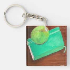 Green Apple and Journal Sleutelhanger