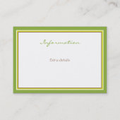 Green Apple Baby Carriage | Informatiekaart Visitekaartje (Achterkant)