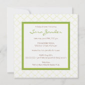 Green Apple Baby Carriage Shower Invitation Kaart (Achterkant)