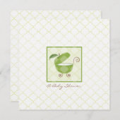 Green Apple Baby Carriage Shower Invitation Kaart (Voorkant / Achterkant)