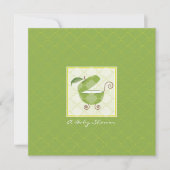 Green Apple Baby Carriage Shower Invitation Kaart (Voorkant)