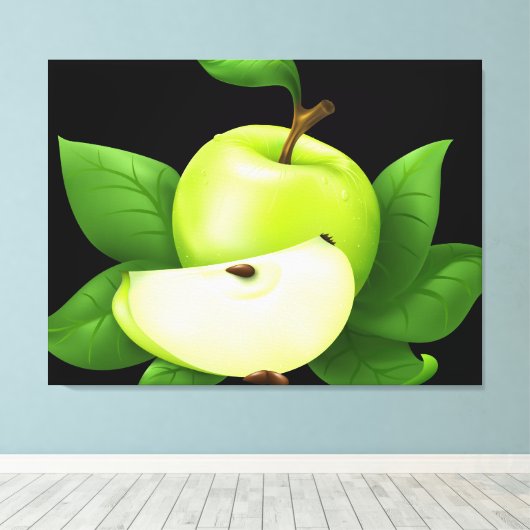 Green Apple Canvas Afdruk (Insitu (Houten vloer))