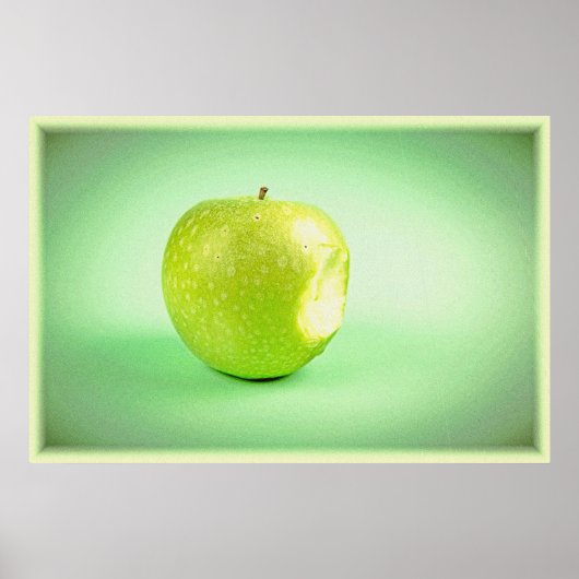 "Green Apple" Cute Photo. Bestel nu Poster (Voorkant)