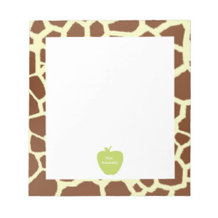 Green Apple Giraffe Teacher Notitieblok