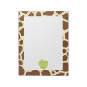 Green Apple Giraffe Teacher Notitieblok (Linkerzijde)