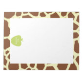 Green Apple Giraffe Teacher Notitieblok (Voorkant)