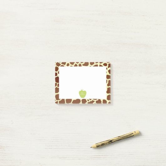 Green Apple Giraffe Teacher Post-it® notes (Op bureau)