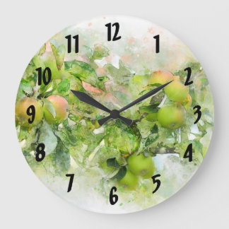 Green Apple Kitchen Clock Grote Klok