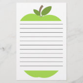 Green Apple Lined Stationery Briefpapier (Voorkant)