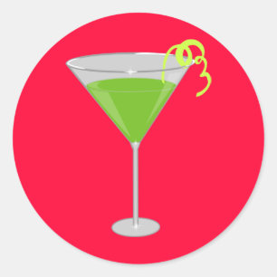 Green Apple Martini Ronde Sticker