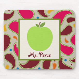 Green Apple/Paisley Teacher Muismat