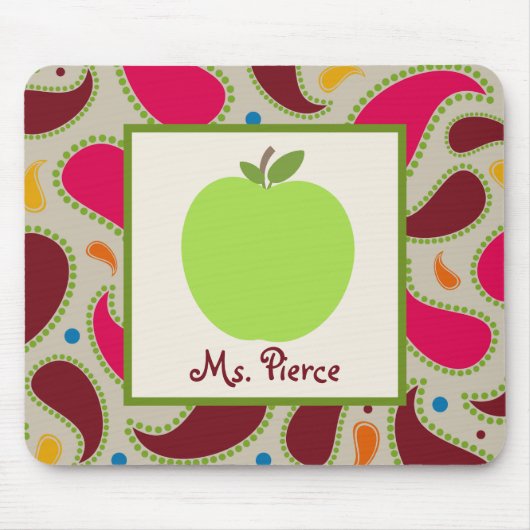 Green Apple/Paisley Teacher Muismat (Voorkant)