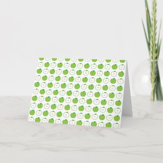 Green Apple Pattern Wenskaart - Blank Inside Kaart (Voorkant)