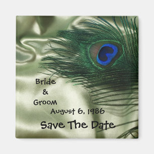 Green Apple Peacock Sill Life Save the Date Magneet