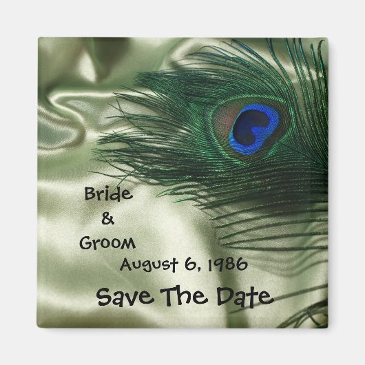 Green Apple Peacock Sill Life Save the Date Magneet (Voorkant)