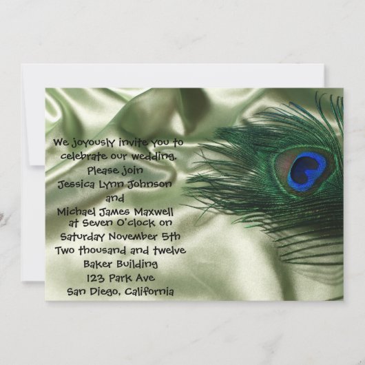 Green Apple Peacock Sill Life Wedding Kaart (Voorkant)