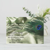 Green Apple Peacock Sill Life Wedding Kaart (Staand voorkant)