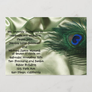 Green Apple Peacock Sill Life Wedding Kaart