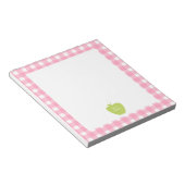 Green Apple Pink Gingham Teacher Notitieblok (Schuin)