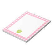 Green Apple Pink Gingham Teacher Notitieblok (Linkerzijde)